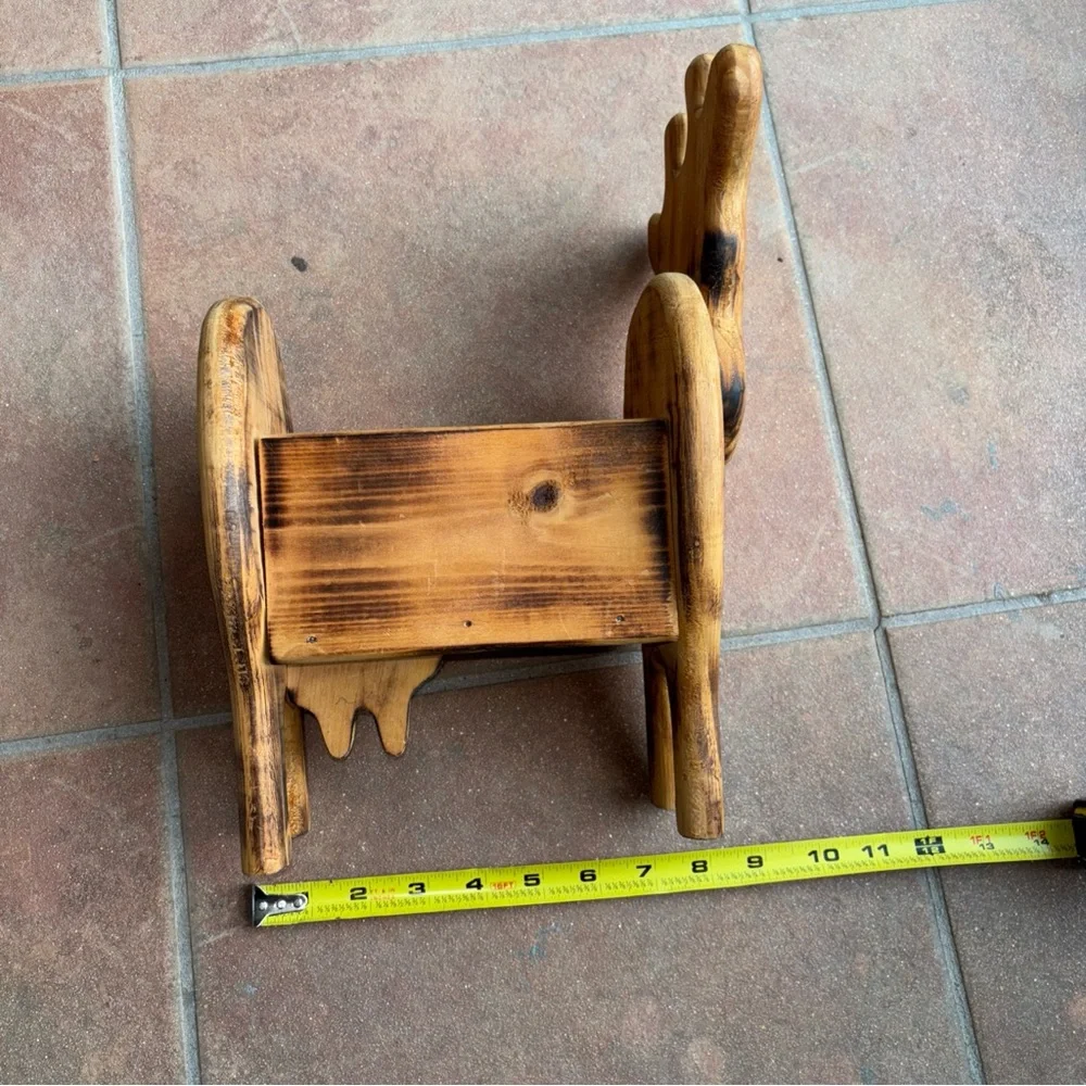 Wooden cow live stock holder hand crafted home decor storage